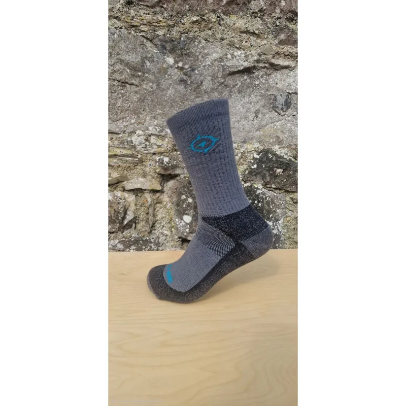 Trutrek Merino Hiker Twin Pack Mid Weight in Grey/Navy