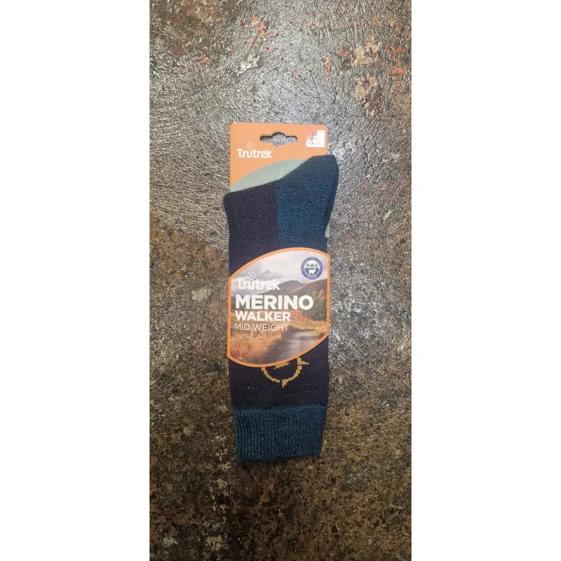 Trutrek Merino Walker Crew Sock in Deep Glacier-1