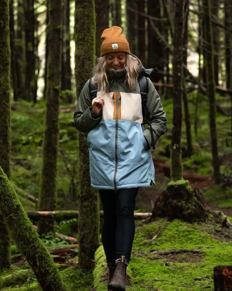 Passenger Womens Lumi Colour Block Parka in Dusty Ochre-1