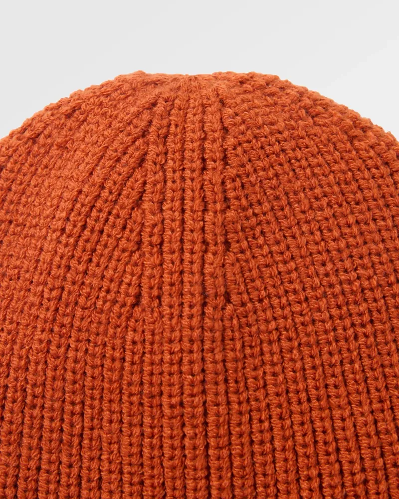 Passenger Compass Recycled Beanie in Dark Rust-2
