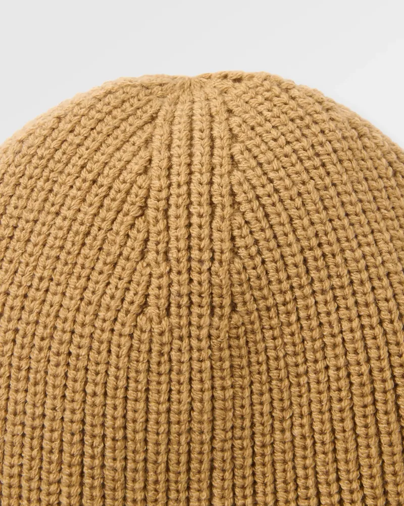 Passenger Compass Recycled Beanie in Biscuit-2