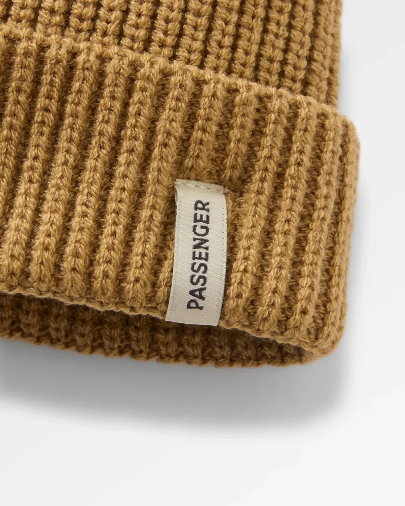 Passenger Compass Recycled Beanie in Biscuit-1