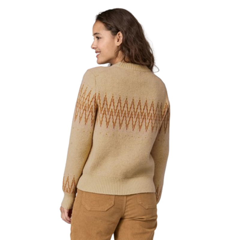Patagonia Womens Recycled Wool-Blend Crewneck Sweater in Sea Song / Natural-1