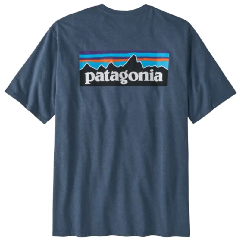 Patagonia Men's P-6 Logo Responsibili-Tee in Utility Blue