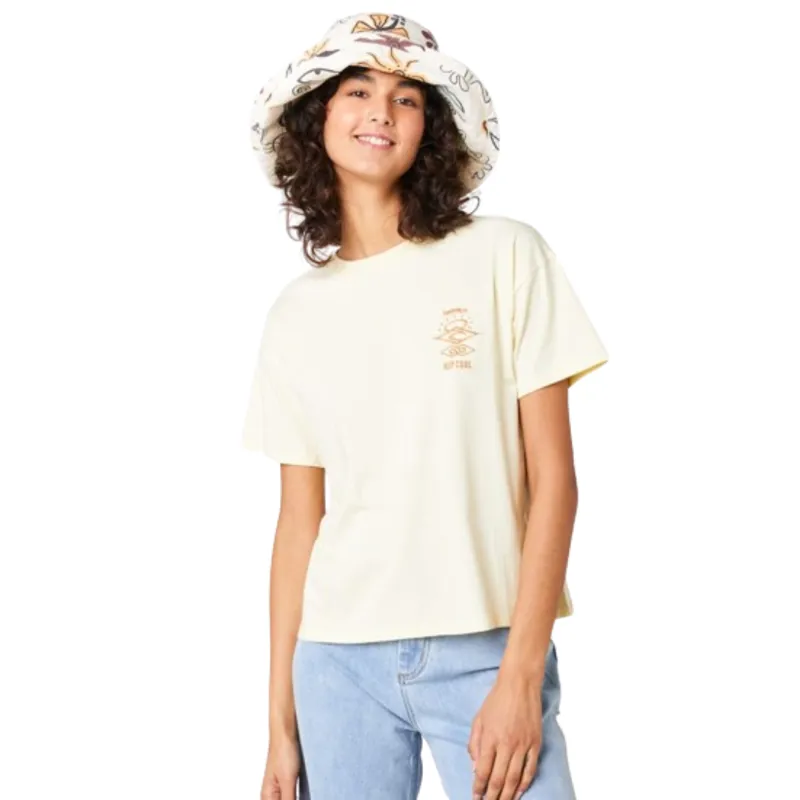 Rip Curl Womens Search Icon Relaxed Tee in Lemon Ice