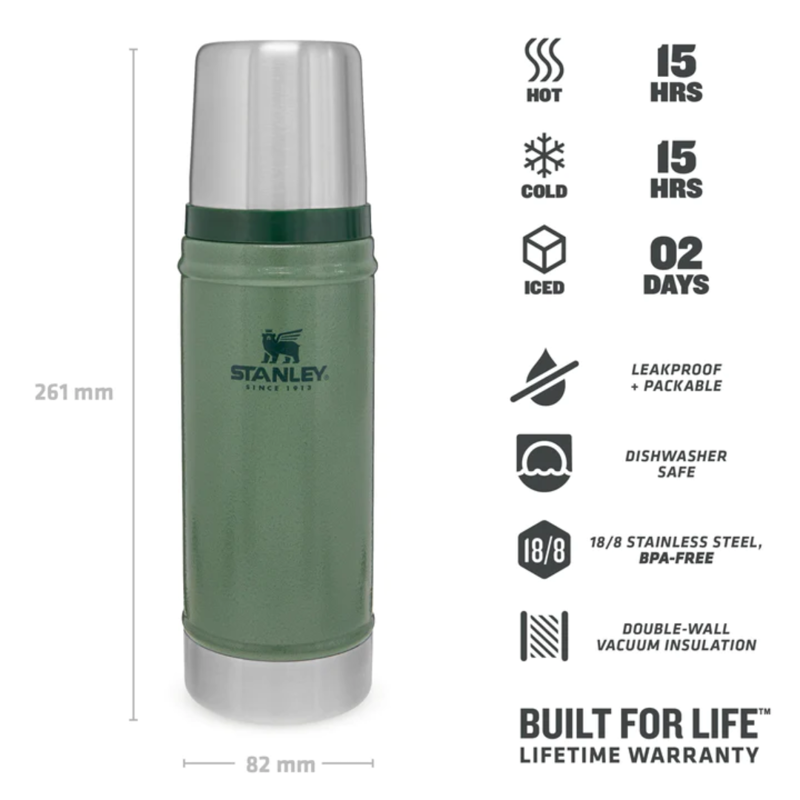 Stanley Classic Vacuum Bottle 473ml in Hammertone Green-1