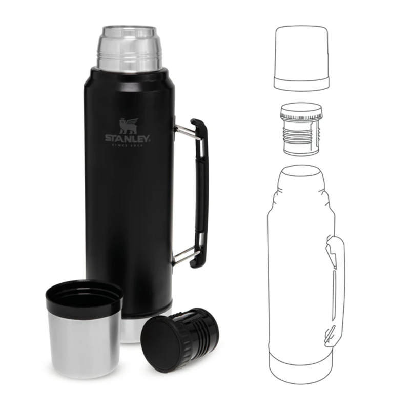 Stanley Classic Vacuum Bottle 1L in Matte Black-2