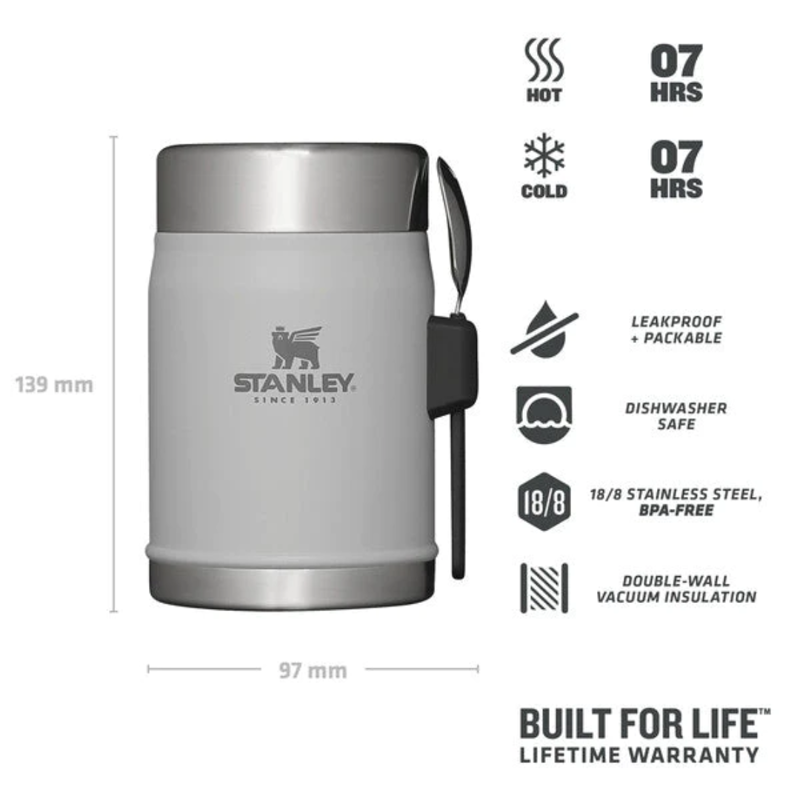 Stanley Legendary Food Jar + Spork 0.4L in Ash-1