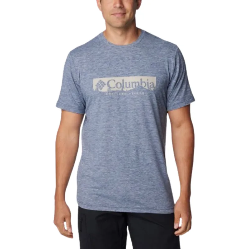 Columbia Mens Kwick Hike Graphic Short Sleeve Tee in Collegiate Navy