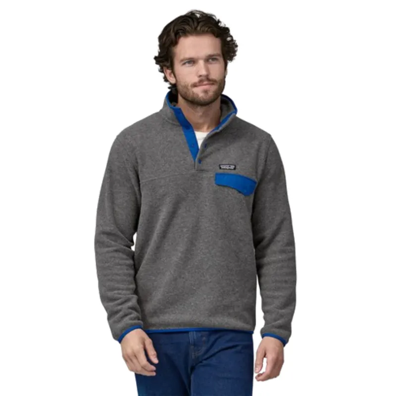 Patagonia Mens LW Synch Snap-T Pullover in Nickel Passage Blue