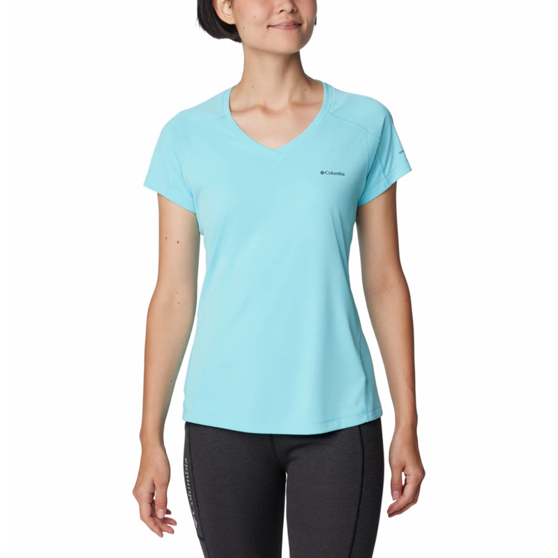 Columbia Womens Zero Rules Short Sleeve Shirt in Aquamarine