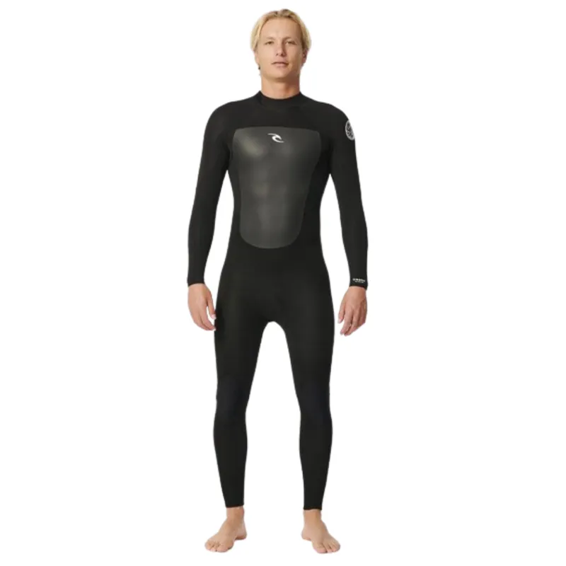 Rip Curl Mens Omega 3/2GB Back Zip Steamer in Black