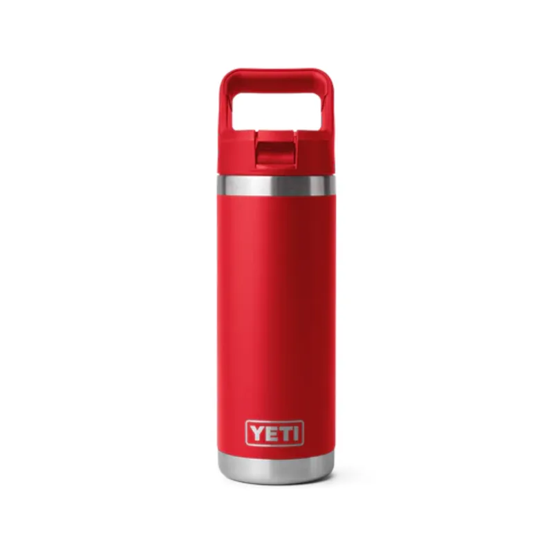Yeti Rambler 18oz Straw Bottle in Rescue Red