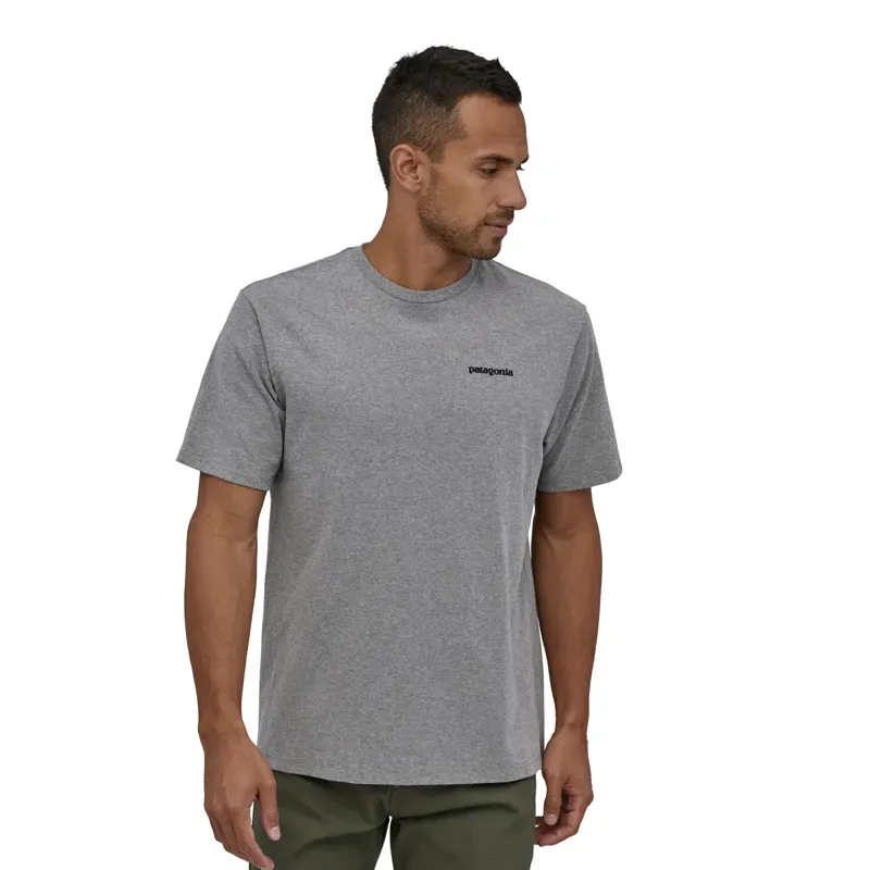Patagonia Men's P-6 Logo Responsibili-Tee in Gravel Heather-1
