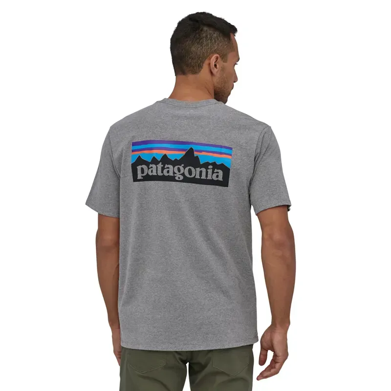 Patagonia Men's P-6 Logo Responsibili-Tee in Gravel Heather-2