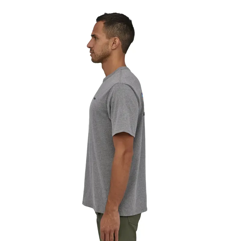 Patagonia Men's P-6 Logo Responsibili-Tee in Gravel Heather-3